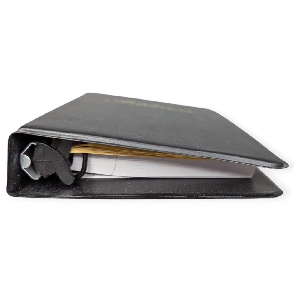 Black Address Spiral Bound Book with Individual Address Cards w/ Gold Lettering